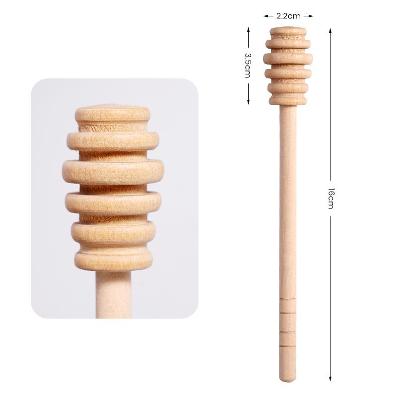 50/100pcs Wooden Honey Spoon 16cm Long Handle Honey Spoon Mixing Stick Dipper Honey Honey Long Stick Supplies Kitchen Tools