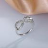 Fashion Silver Color 8 Shaped Women Wedding Engagement Party Rings Shiny Crystal Zircon Romantic Wing Wing Trendy Jewelry