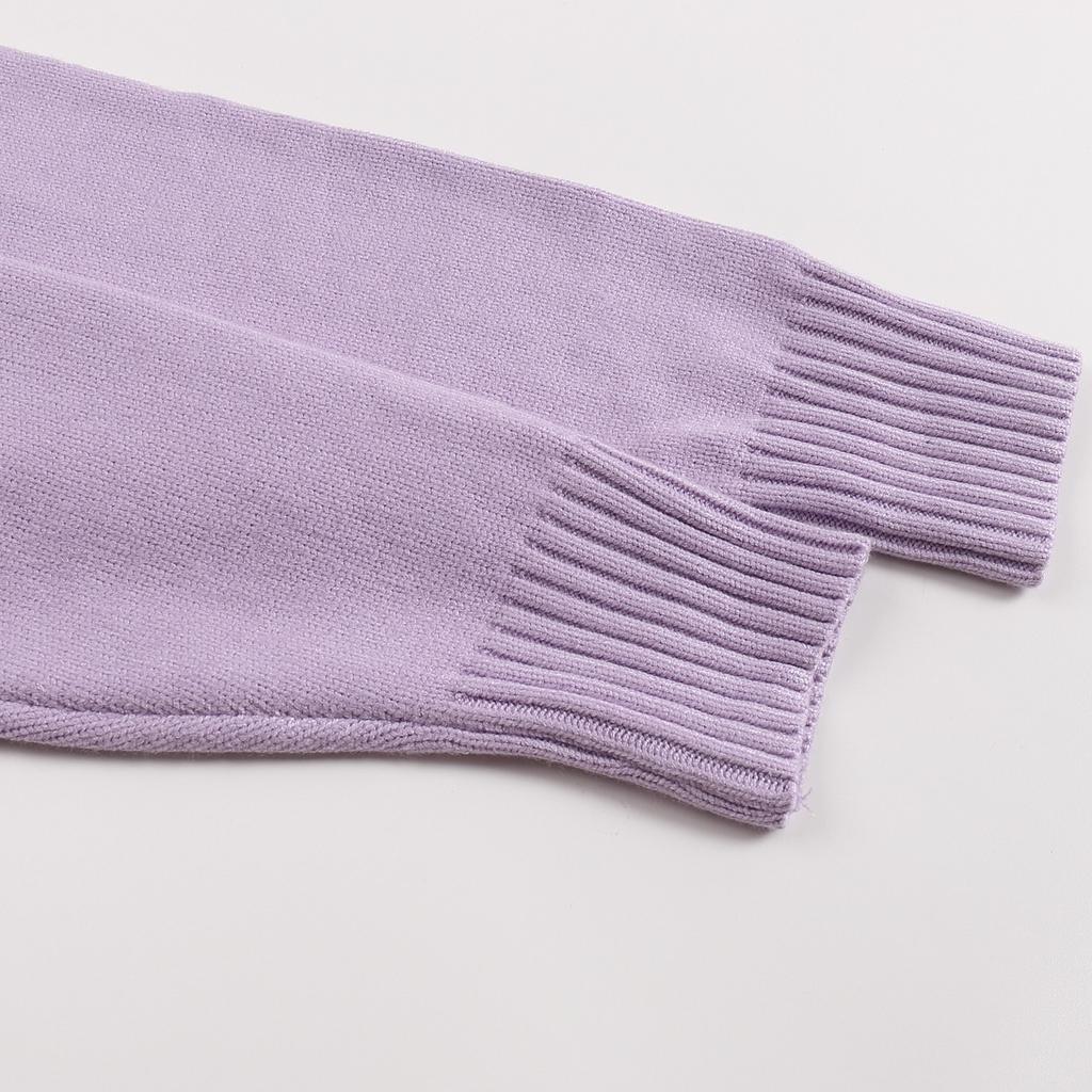 AMI 2025 Klasický pár Kulatý výstřih Stejná barva Plochá výšivka Láska Vlněný svetr