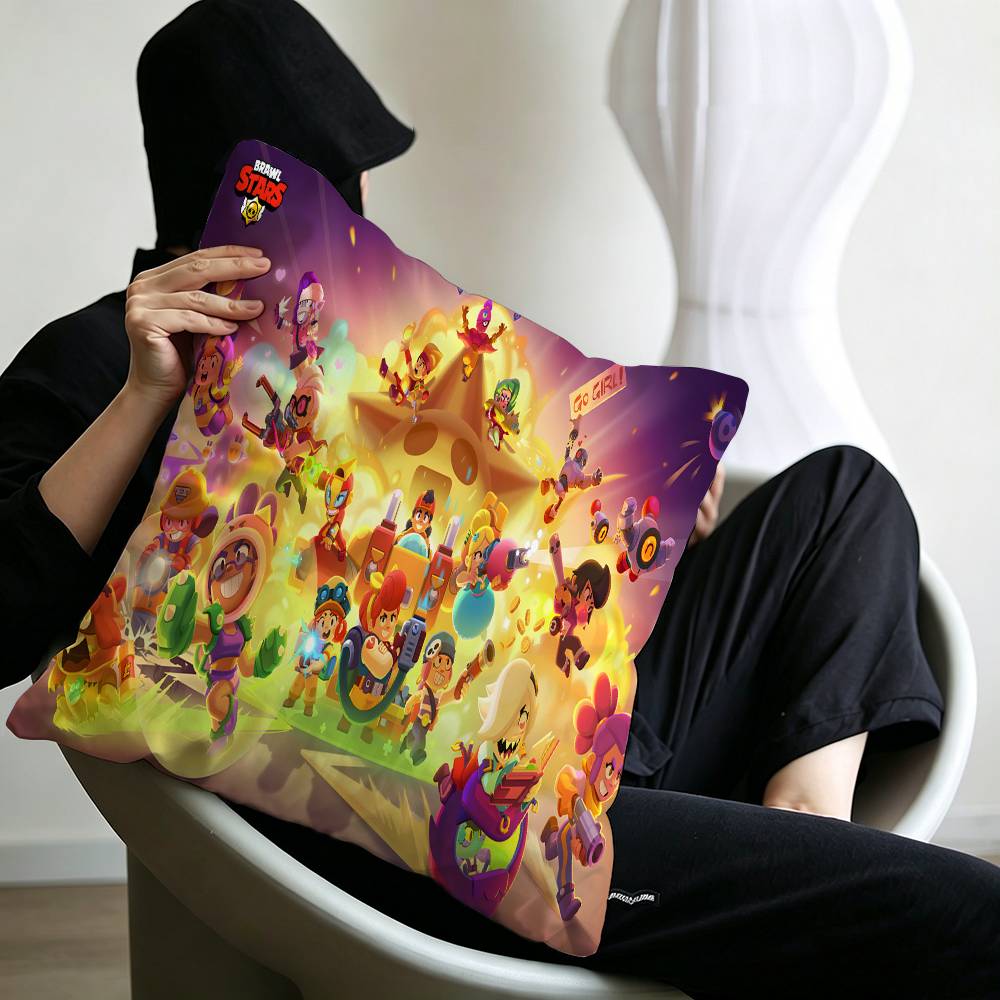 Strategy Game BBRAWL STARS Cushion Cover Pillowcase Upholstery Sofa Throw Pillow Home Decor Pillowcas