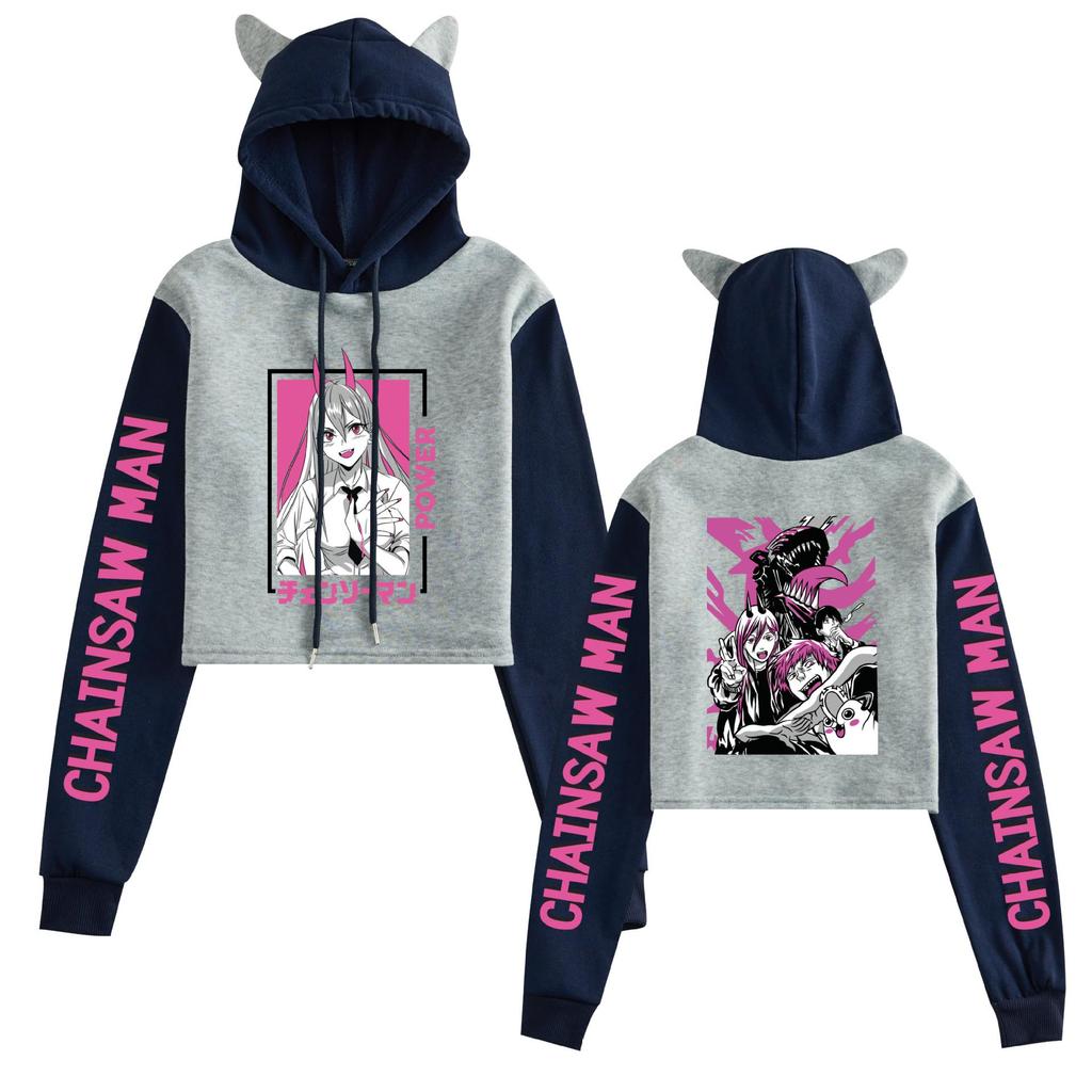 Chainsaw Man Anime Cat Ear Women's Hoodie for Autumn/Winter