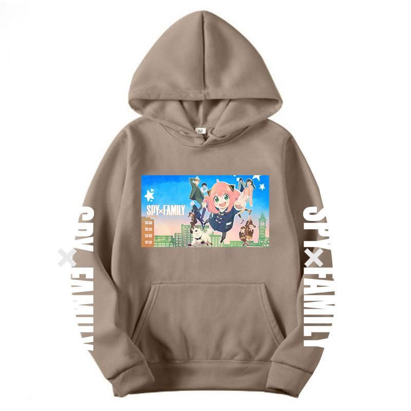 Spy X Family Anime Printed Hoodie Men Women Unisex Oversized Fleece Sweatshirt With Ribbed Hem