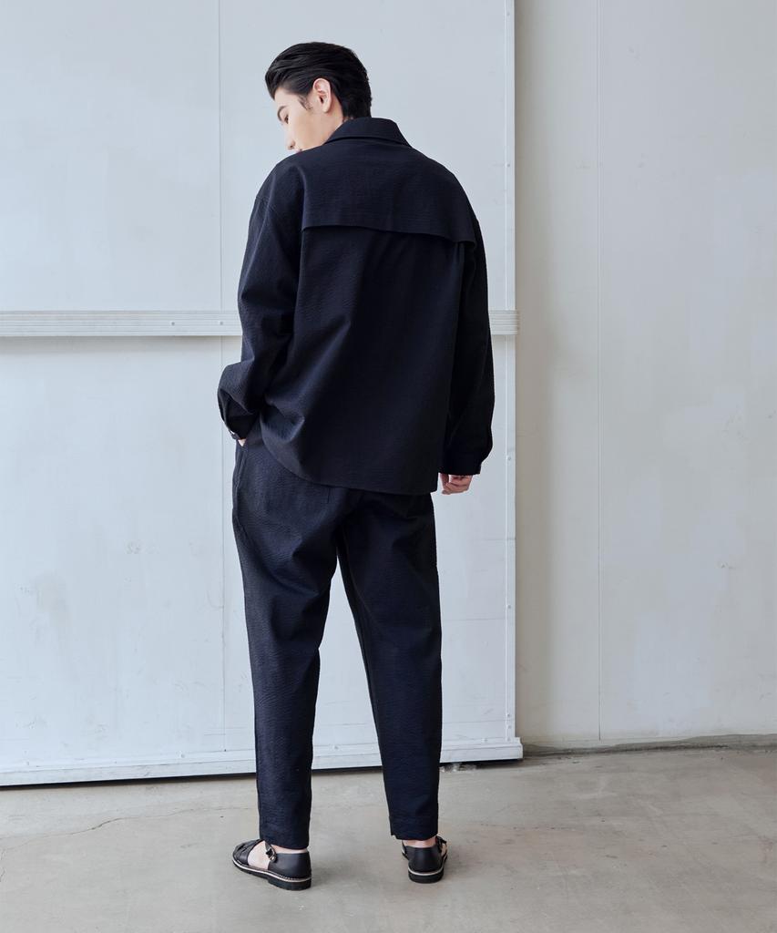 DENSITY Seersucker Elastic Pants_Navy