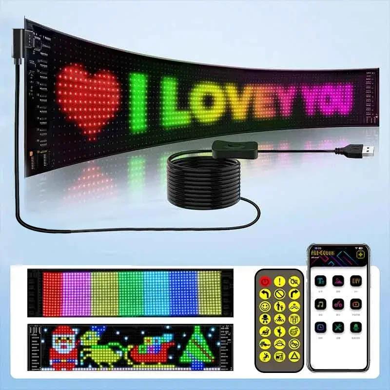Demon Eyes Car LED Logo APP LED Matrix Pixel Panel Night Light DIY Programmable Flexible LED Display for Car Truck Accessories