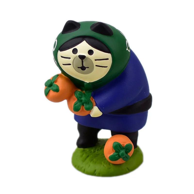 INS ZAKKA Resin Ornaments Autumn Harvest Chestnut Series Persimmon Tree Thief Cat Camera Prop Japanese Mini Home Decoration Gift