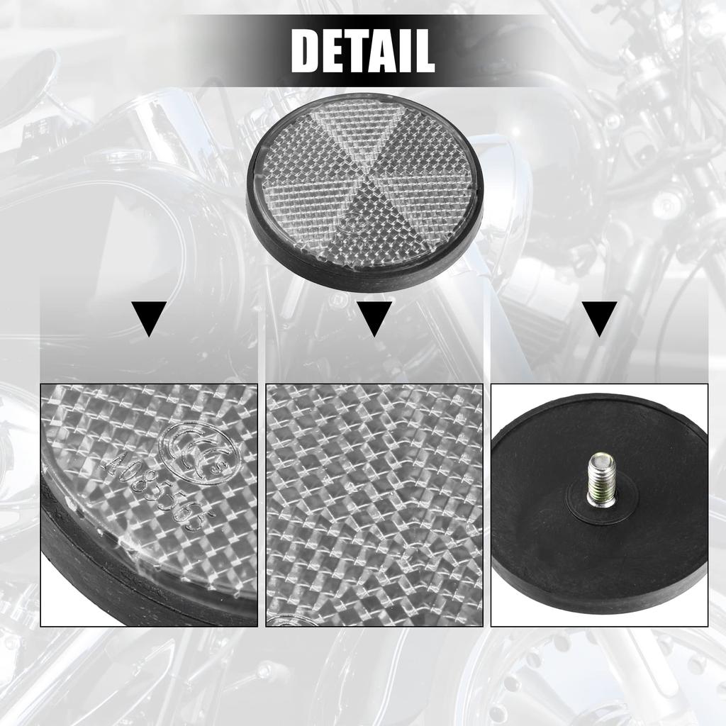 uxcell 4pcs Front Lower Fork Reflector Sticker Rear Saddlebag Reflective Cover Universal White with 6mm Screws