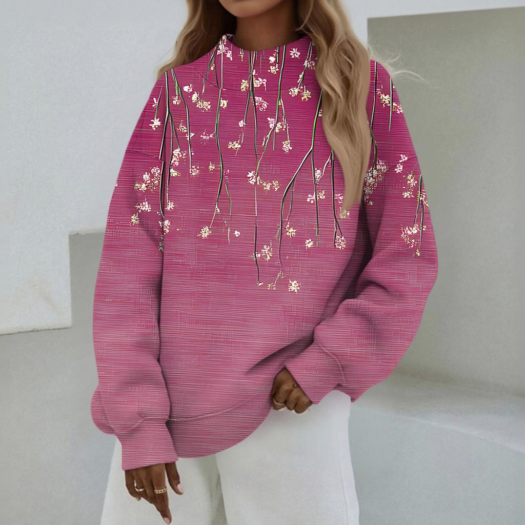 Mock Neck Sweatshirt Women Fall Comfort Oversized Sweatshirt Dressy Pullover Sweatshirts No Hood Cozy Turtleneck Tops