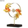 Creative Painted Carp Lotus Flower Decorative Ornaments Desk Decoration Mascot Carp Resin Crafts Sculpture Room Aesthetics Decor