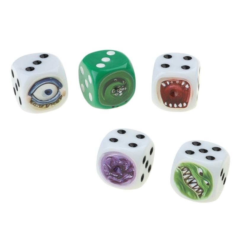 Ugly Figure Dices, Funny Resin Dices Set for Party Decorative Dices Role Playing Dices Funny Figure Face Dices Ornament