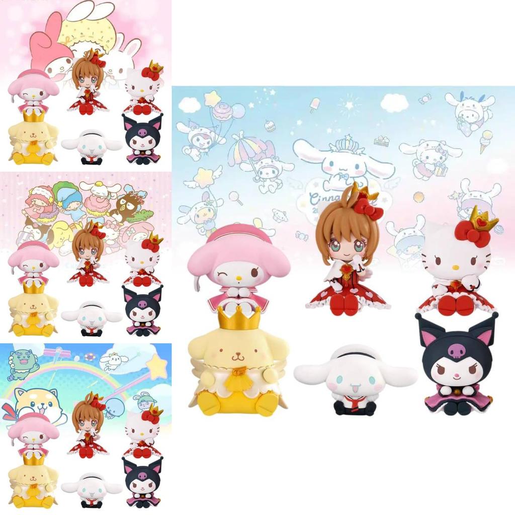 Cute Pvc Sanrio Collectible Figures Set With Kuromi Cinnamoroll Pudding Dog And Sakura Style