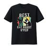 Bester Katzenpapa aller Zeiten Liebhaber Vatertag T-Shirt Schwarz X-Large vintage gewaschen Lässiges Oberteil für den Alltag Mode Elastisch