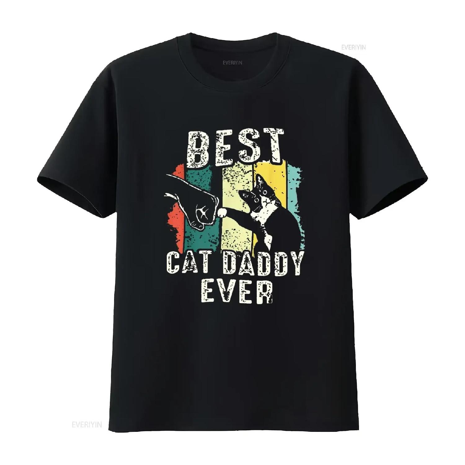 

Best Cat Daddy Ever Lover Fathers Day T Shirt Black X Large vintage Washed Casual Top For Everyday Wear fashion Stretched XXXXXL чорний