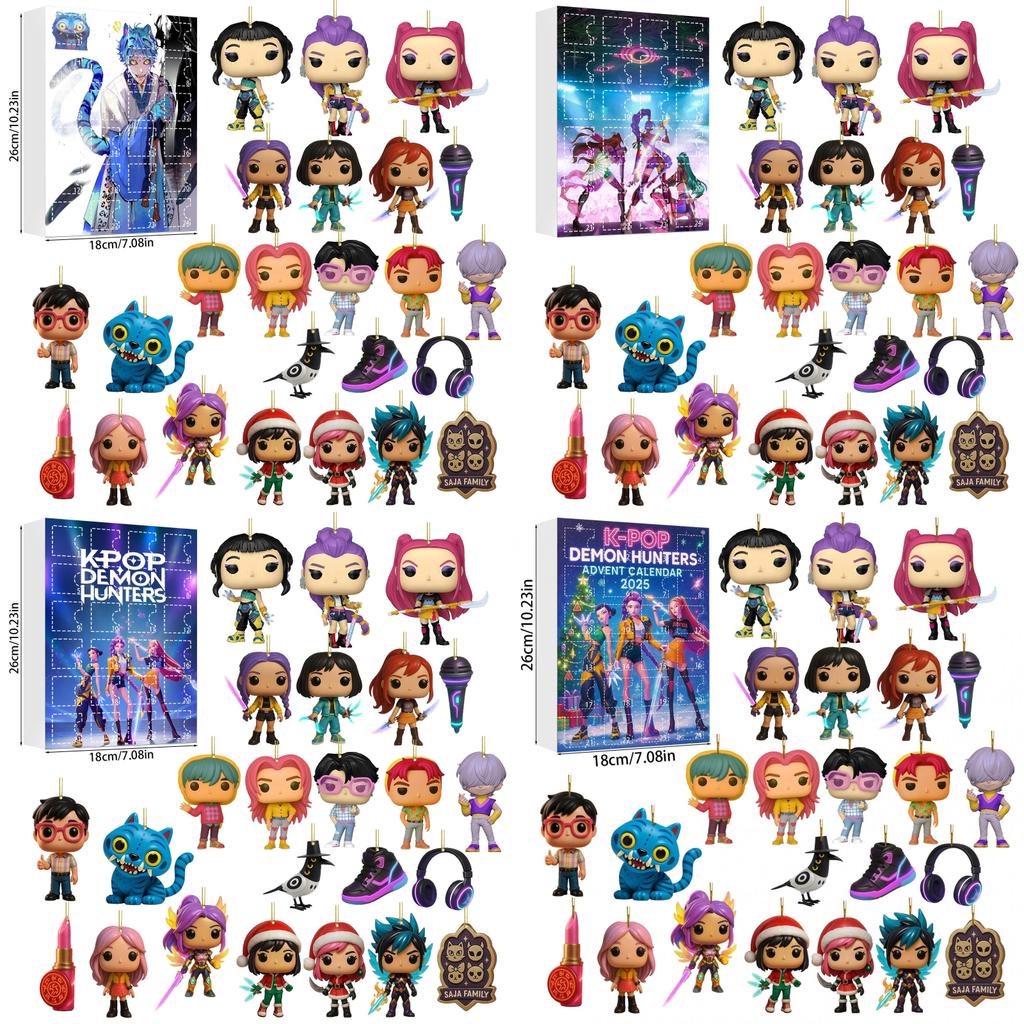 Kpop Demon Hunters Advent Calendar With Acrylic Figures For Holiday Gift Parties