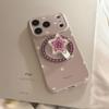 Retro White Star Heart Stand Phone Case for iPhone 16, iPhone 17, iPhone 17 Pro Max