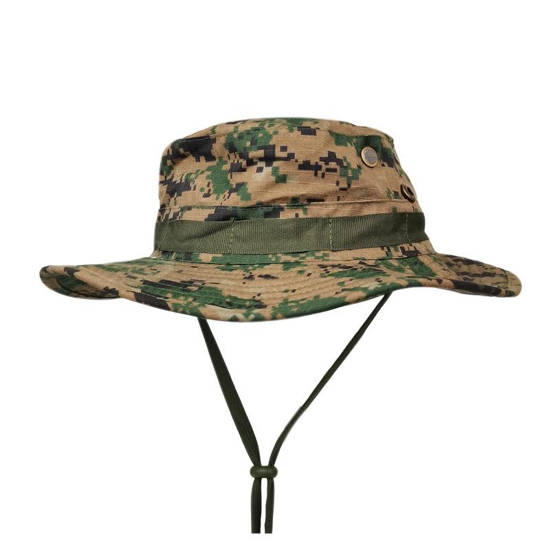 Adjustable Camo Safari Bucket Fishing Boonie Hat Camo Camouflage Boonie Hat With String