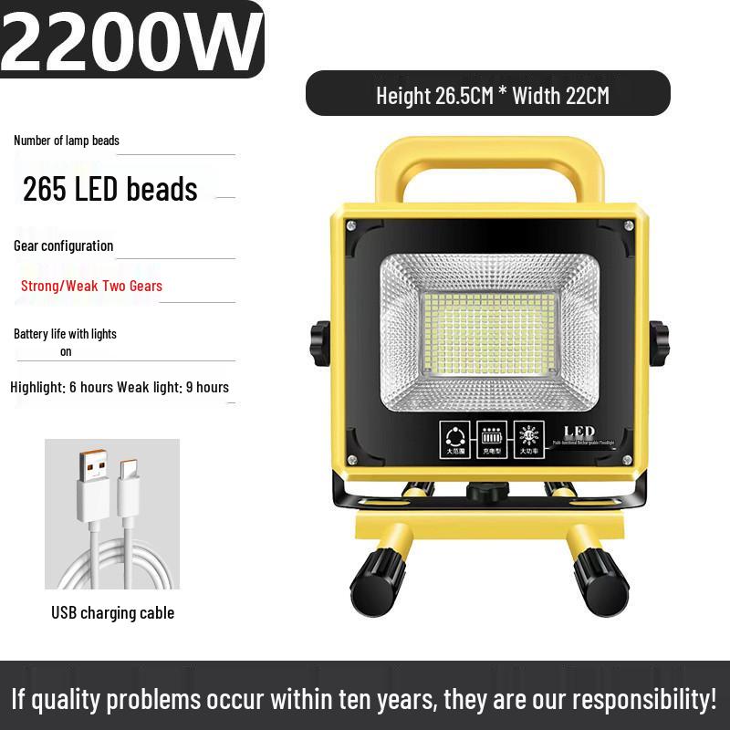 Emergency LED Floodlight for Camping, Night Markets, and Power Outages