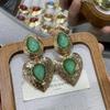 Retro Metal Texture Love Earrings, High-End Women'S Exaggerated Diamond-Set Earrings, Light Luxury Fashion Earrings.