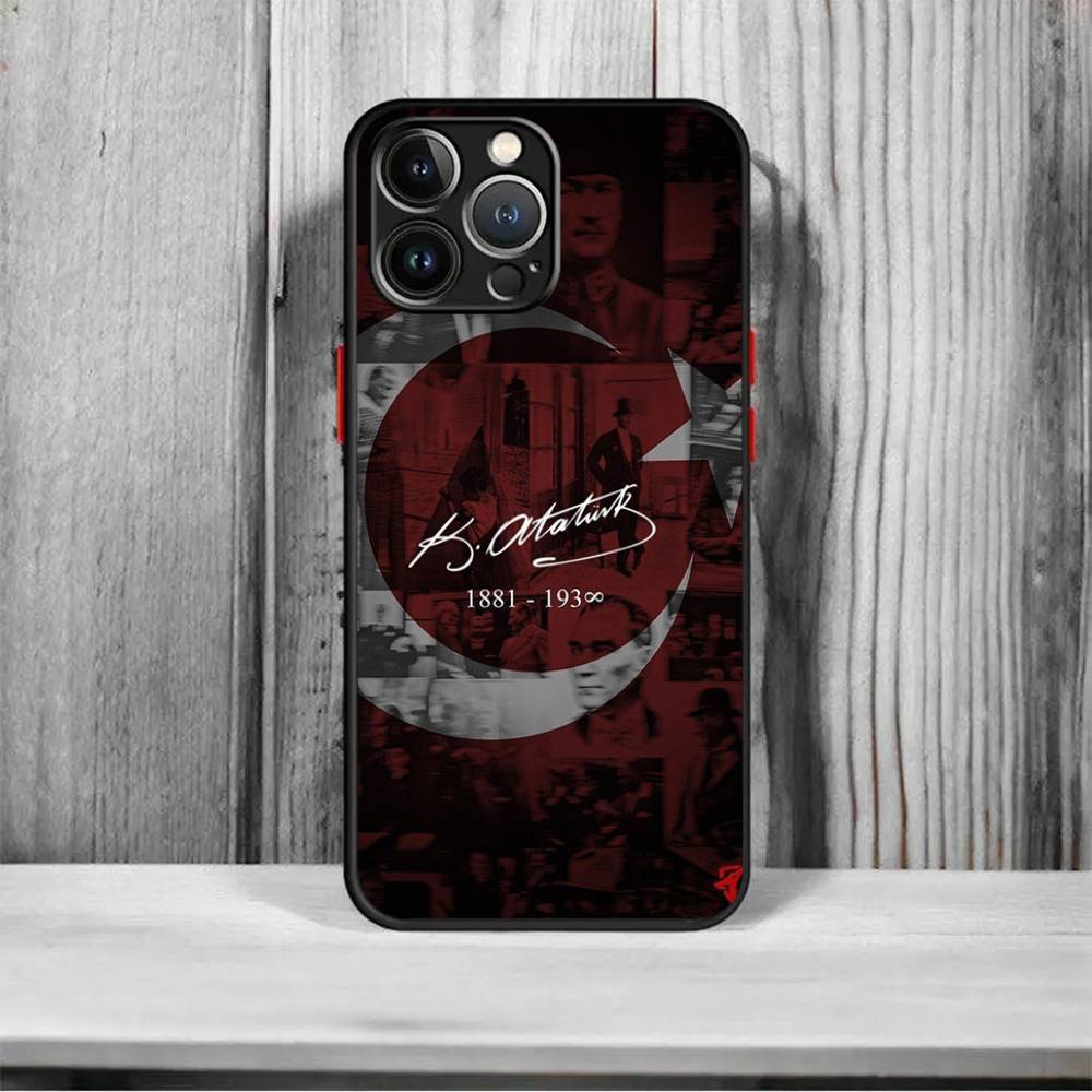 

Mustafa Kemal Ataturk Signature Matte Cover For iPhone 16 15 14 11 12 13 Mini Pro Max X XR XS MAX Phone Case shockproof iPhone 12 pro