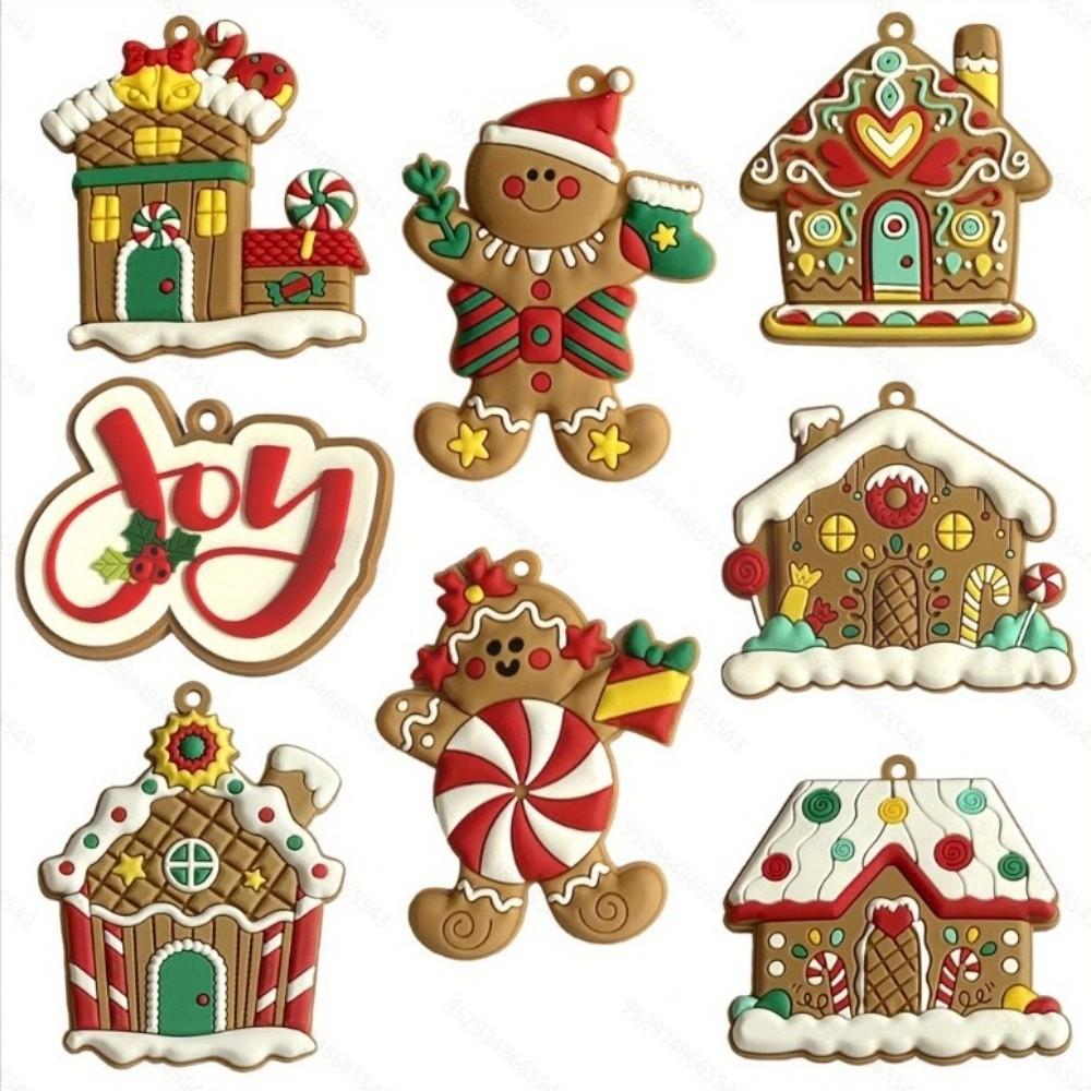 6/10/12Pcs Pink Lollipops Candy Christmas Tree Ornaments DIY Cute Candy Picks Ornaments Xmas Decorations Shatterproof