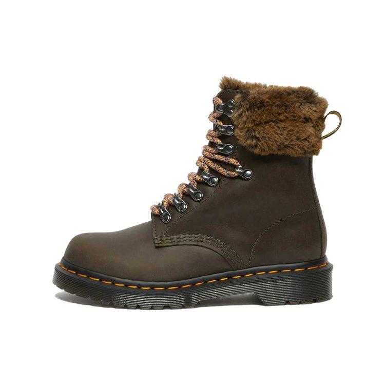 Dr. Martens 1460 Combat Boots Grey/Green Women's 26951481
