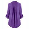 Women Ladies Large Size Button Lace V Neck Long Sleeve Shirt Blous