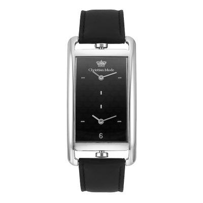 [CHRISTIAN MODE] CHRISTIAN MODE Herren Armbanduhr mit zwei Zeitzonen Leder CM0007BBK_2T