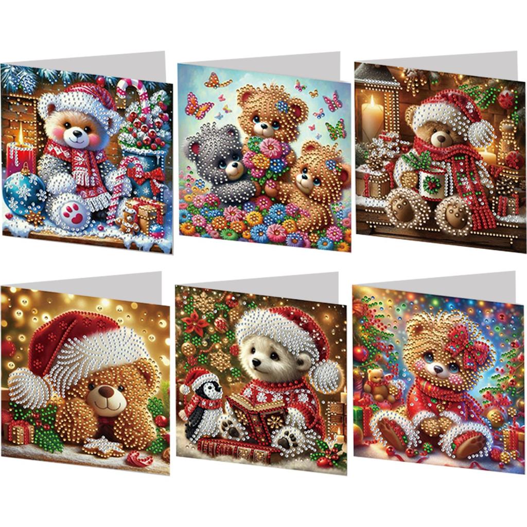12Pcs Christmas DIY Diamond Art Greeting Cards with Envelopes Diamond Art Painting Greeting Card Kit for Holiday Blessings