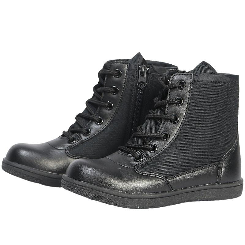 Fashion Children Tactical Military Boots Kid Sneakers Outdoor Hiking Climbing Shoes 27-40 Size Ultra Light Leather Canvas Training Boots