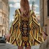 Women's Diamond Geometry 3D Print Long Sleeve Open Front Cardigan, Casual Loose Fit Lightweight Street Style Outerwear