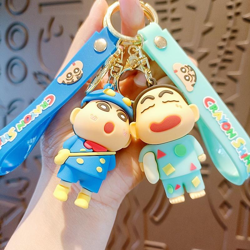 New Kawaii Crayon Shin-Chan Keychain Anime Bag Keyrings Cartoon Doll Car Pendant Decoration Accessories Kids Toys