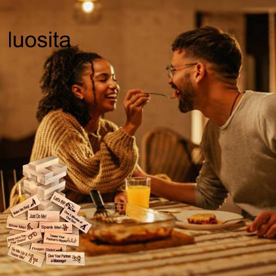 48Pcs Super Naughty Building Blocks, Romantic Adult Party Gift, Valentine Tumbling Tower, Stacking Blocks Game