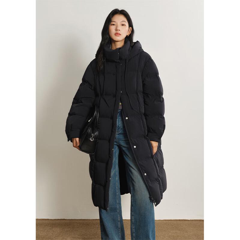 WHIteALLUSION Long Hooded Down Puffer Coat M
