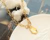 Gold Plated Titanium Steel Double Layer Irregular Pendant Necklace - European & American Hip Hop Style Clavicle Chain