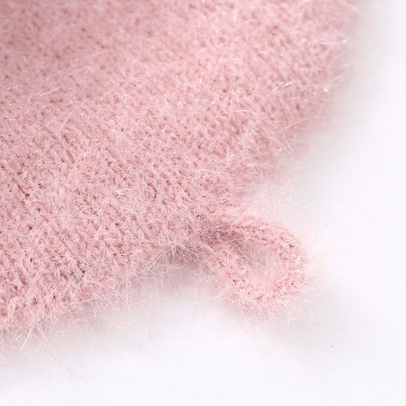 Guanti invernali di peluche a mezze dita caldi ispessiti in velluto di visone imitazione lavorati a maglia per studenti che scrivono scaldamani senza dita