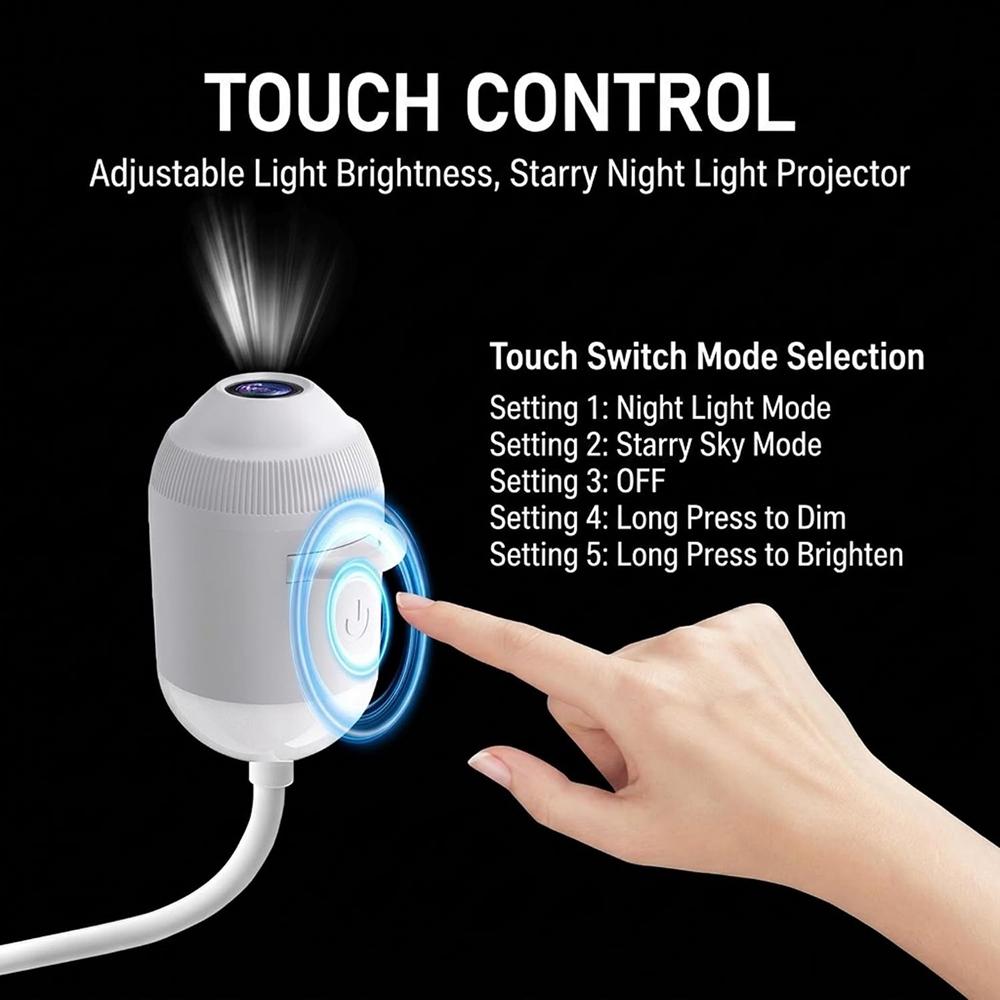 HD Holographic Night Light Projector 2-in-1 Galaxy Star Design with Eye Protection USB Powered for Bedroom Car Perfect Christmas