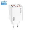 4USB+4PD 240W GaN Charger Plug 8 Ports USB C Charger for Huawei/Xiaomi/Samsung