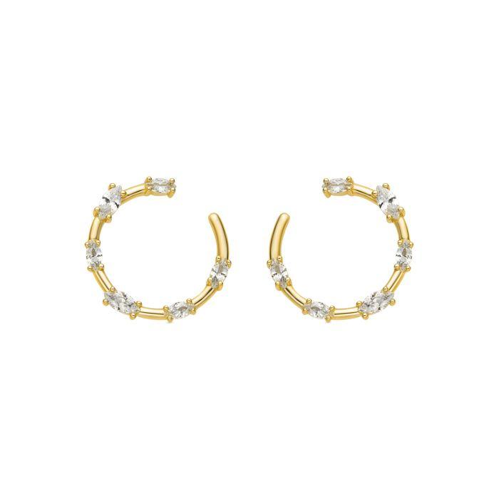 Boucles D'oreilles En Argent 925 Et Zirconium Brillant - Parkya