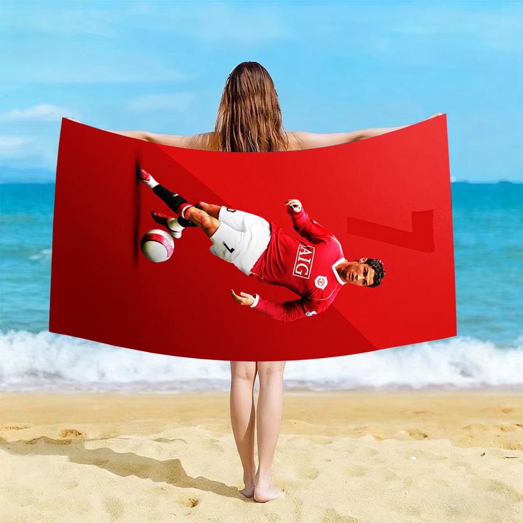 Fußballstar C-CR-O Strandtuch Schweiß- und Wasserabsorbierend Weich Bequem Fitnessstudio Sporttuch Schwimmbad Strandzubehör