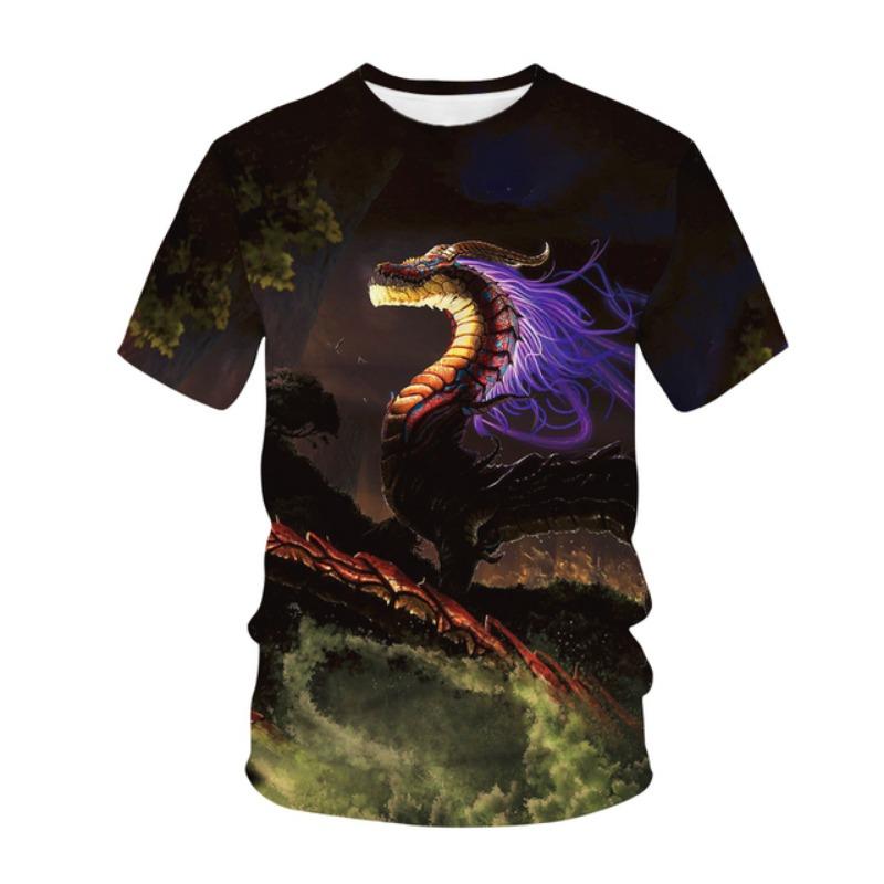 Letná móda Jurský park Dinosaurus 3D tlač Detské tričko Ležérne tričko Chlapci Dievčatá Unisex Detské oblečenie Tričká Topy