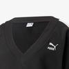 Puma Colorblock-Design V-Ausschnitt Pullover Langarm Sweatshirt Damen Sweatshirt Schwarz 620629-01