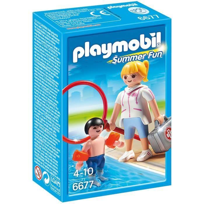 PLAYMOBIL - Maître Nageur Avec Enfant - Summer Fun - 6677