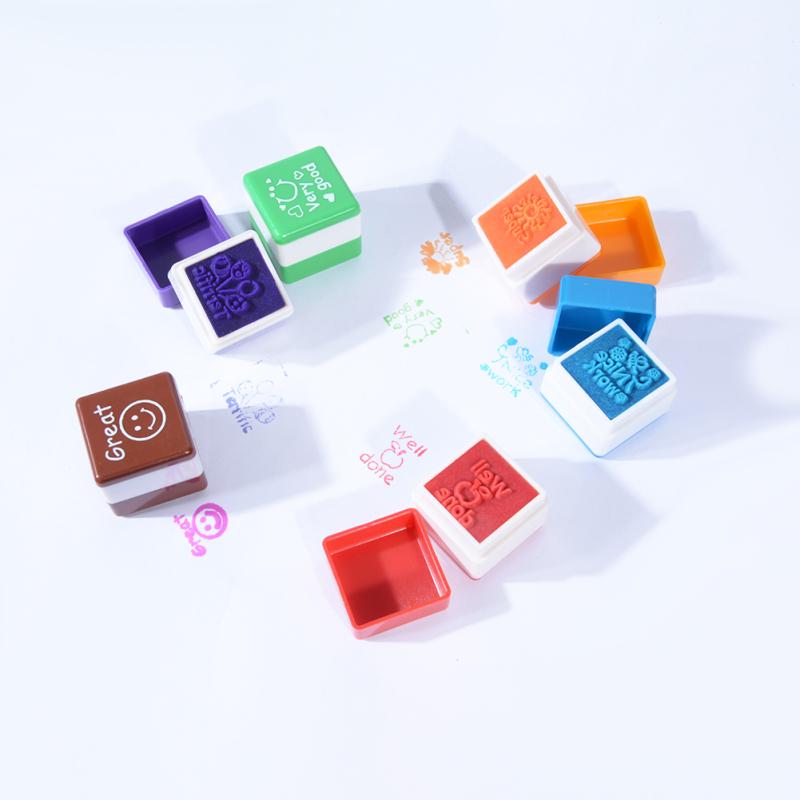 6 Stück Selbstfärbende Lehrerstempel Schule Schüler Hausaufgaben Kommentar Siegel Bewertung Lob Geschenk