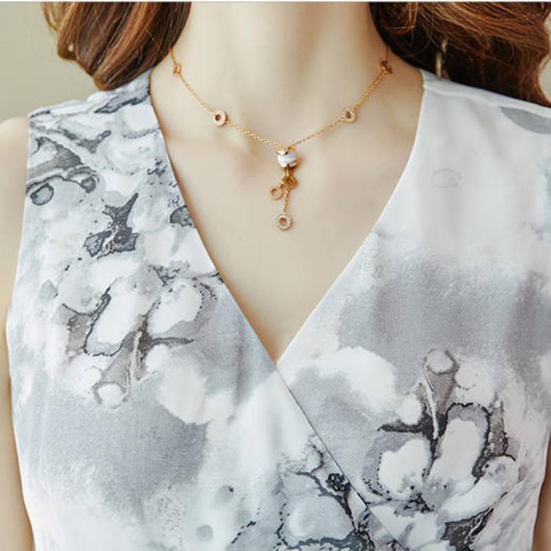 YYFS Women's Fashion Summer Spring Flower Pattern Print Sleeveless V-Neck High Waist Casual Dresses