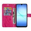 Protective Case - BOOLING - Samsung Galaxy A17 4G/5G - Fuchsia Flower Synthetic Leather - 2 Glass Protectors