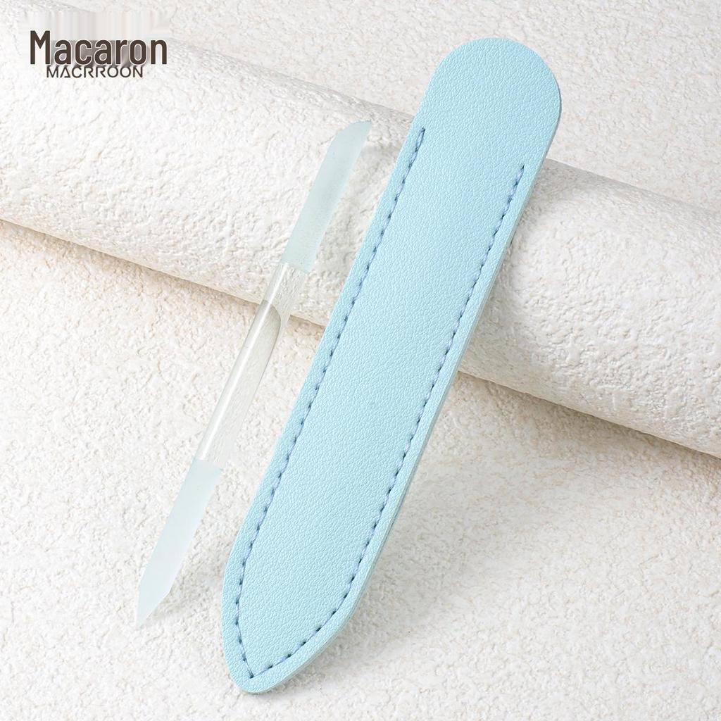 Lime à ongles et tampon double face en cristal bleu nano - Outil de manucure à grain fin