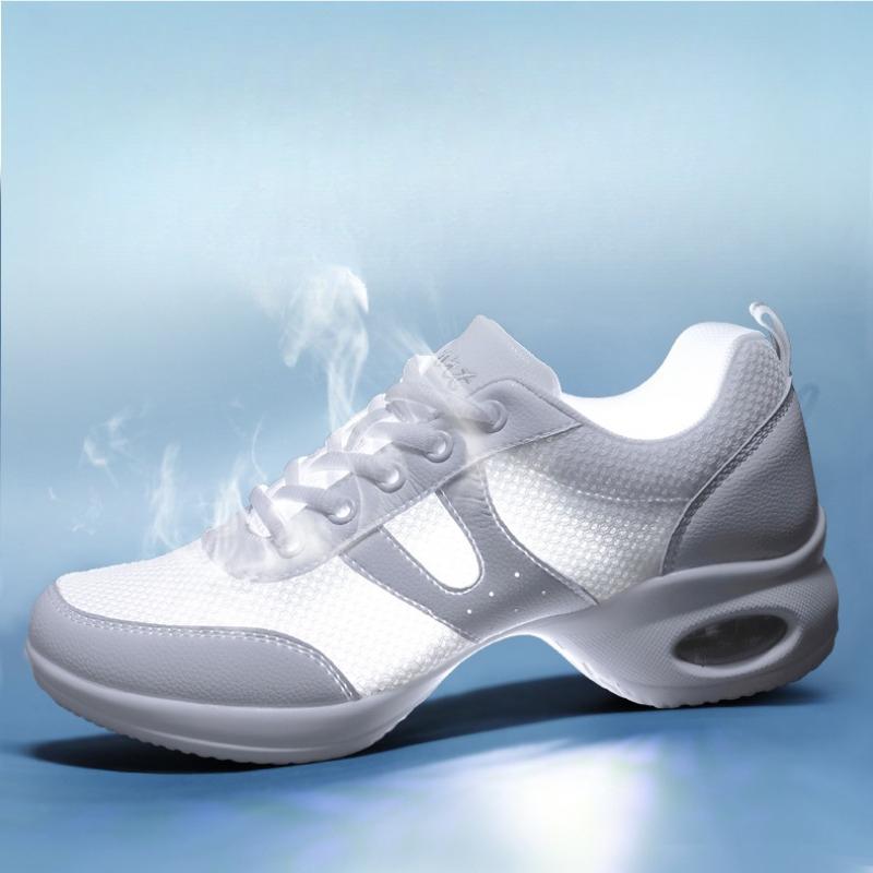 נעלי ריקוד סוליה רכה לנשים רשת נושמת נעלי ספורט ריקוד מודרני כרית אוויר נוחות נעלי אימון ג'אז גובה 5 ס"מ