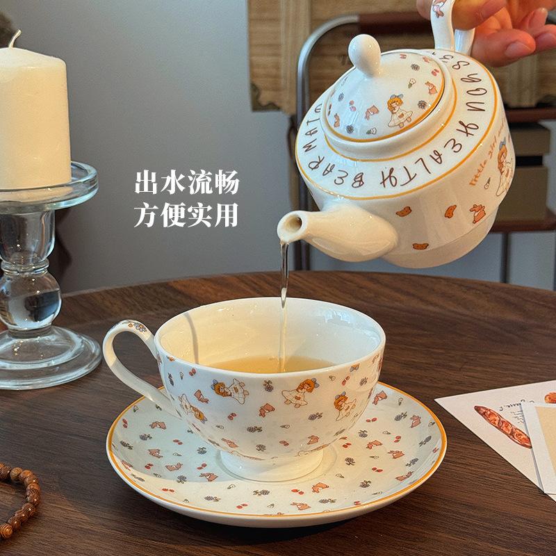 Alice Teapot Cup Saucer Girls Teacup Birthday New Wedding Companion Gift House Moving Afternoon Tea Tea Set Gift Box