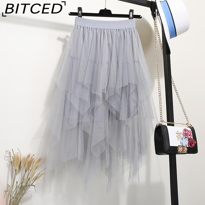 BITCED Damenmode Lässig Einfarbig Druck Sommer Frühlingsrock