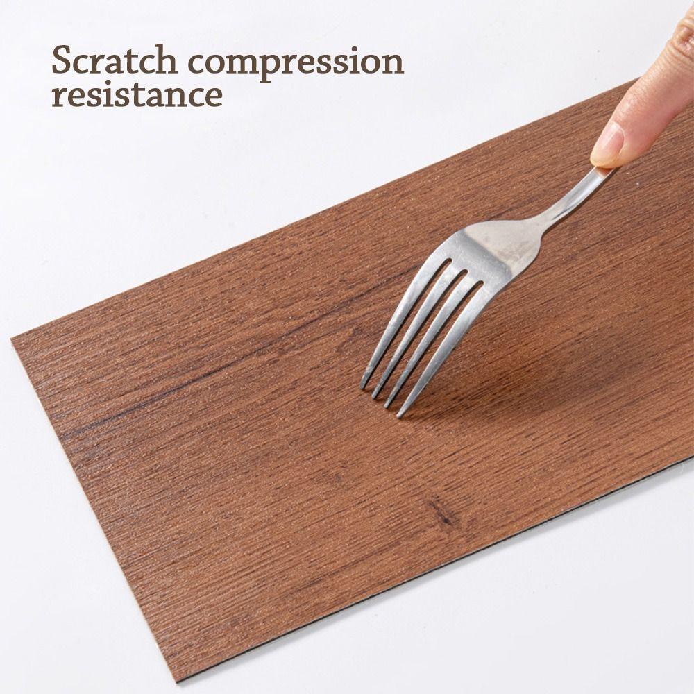 PVC Material Wood Grain Wall Sticker Heat Resistant Imitation Wall Tiles DIY Project