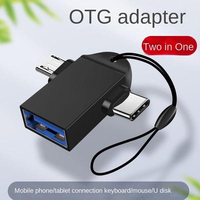 USB3.0 - Type-c+Android Adaptörü, Android için Uygun, Type-c Cep Telefonları, İkisi Bir Arada OTG Adaptörü